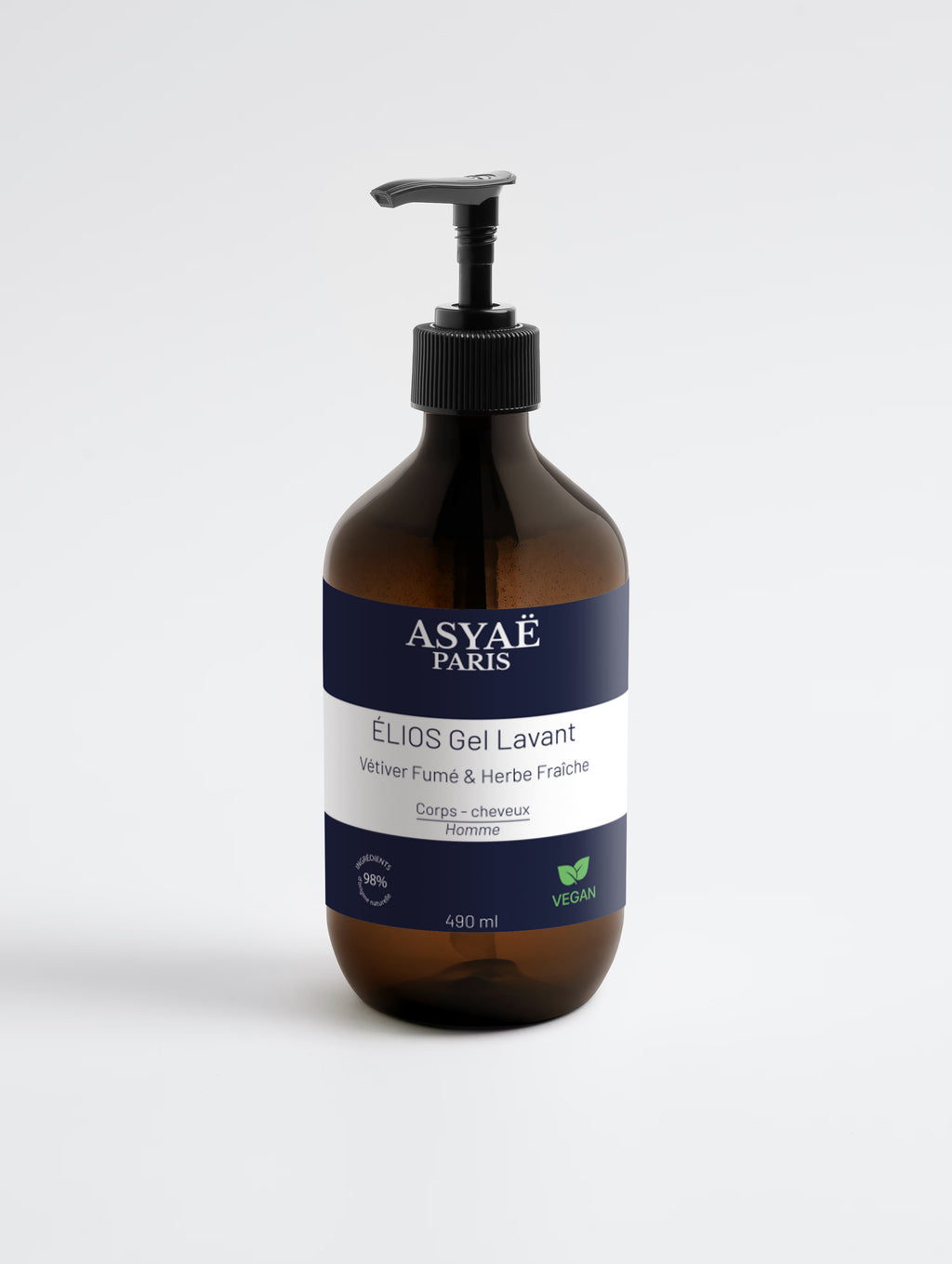 ÉLIOS Gel Lavant Intégral - Vétiver Fumé & Herbe Fraîche 490 ml